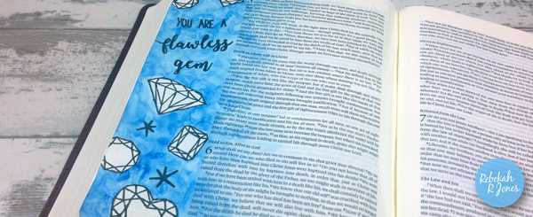 Gansai Tambi Watercolor & Stamping On The Margin – Bible Art Journaling Challenge Week 35